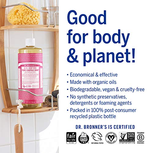 Dr. Bronner's Pure-Castile Liquid Soap - Organic, Fair Trade, Multi-Use, Vegan - 1 Gallon