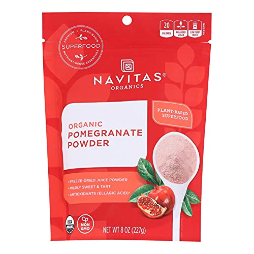 Navitas Organics Pomegranate Powder - Naturally Sweet, Antioxidant-Rich, Non-GMO - 8oz, Pack of 6