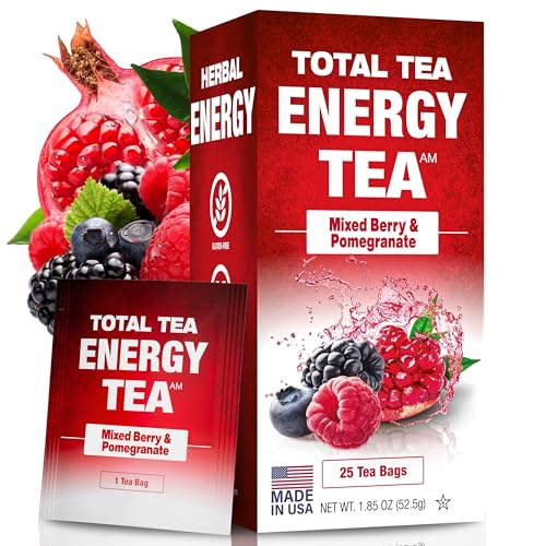 Total Tea Guayusa Energy Tea - Boosts Focus & Stamina, Herbal Detox - 25 Bags