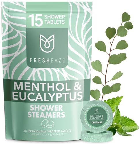 Fresh Faze Shower Steamers - Relaxing Aromatherapy with Organic Essential Oils - 15 Tablets