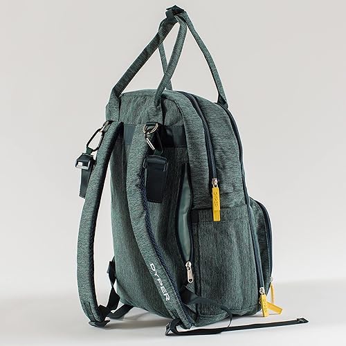 DYPER Diaper Tote Backpack - Organizes Essentials, Recycled Materials, Changing Pad - Green Melange