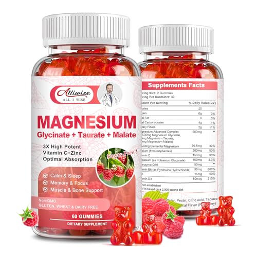 High-Strength Magnesium Gummies - Supports Sleep & Heart Health, Sugar-Free, 60 Count