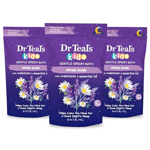 Dr Teal's Kids Bath Salt - Calming Sleep Soak with Melatonin & Coconut Oil - 2 lbs (Pack of 3)