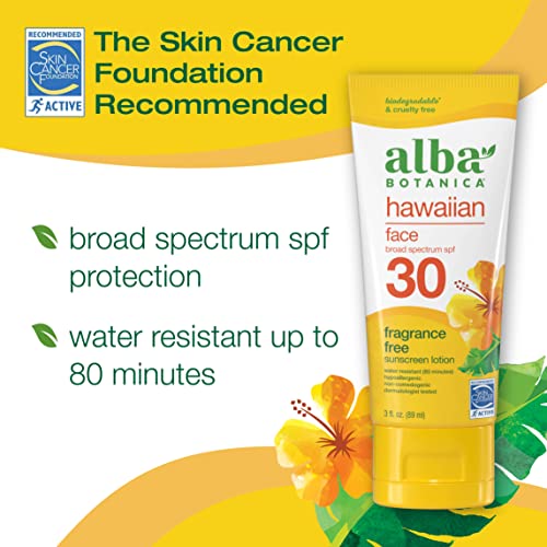 Alba Botanica Sunscreen - Broad Spectrum SPF 30, Water Resistant, Biodegradable - 3 fl oz