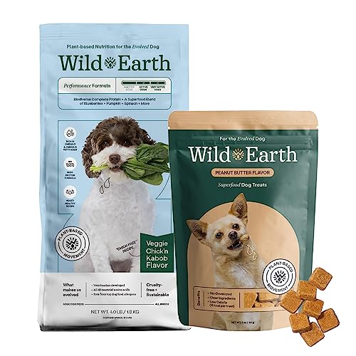 Wild Earth Performance Dog Food - High Protein, Plant-Based Treats, Veterinarian-Developed - 4lb