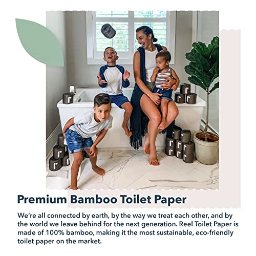 Reel Premium Toilet Paper - Ultra-Soft, Tree-Free, Plastic-Free - 24 Rolls, 3-Ply