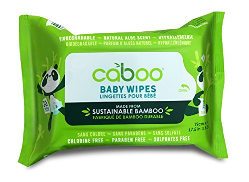 Caboo Bamboo Baby Wipes - Nourishing, Hypoallergenic, Travel Pack, 30 Count