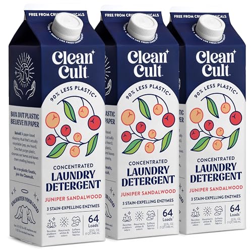 Ultra Concentrated Liquid Laundry Detergent - Stain Fighter, Non-Toxic Juniper Sandalwood - 96oz