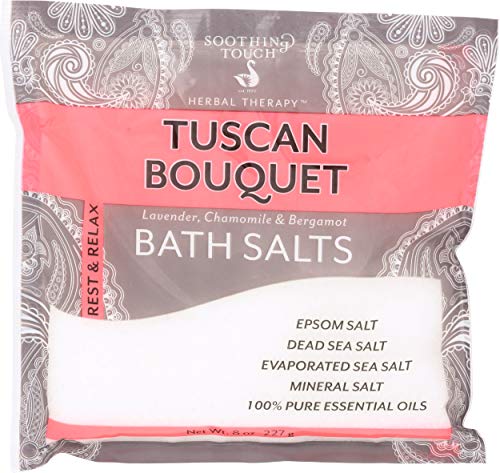 Soothing Touch Bath Salt - Dead Sea & Mineral Rich, Floral Essence - 8oz Pouch