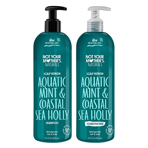 Not Your Mother's Naturals Shampoo & Conditioner Set - Purifies Build-Up, 98% Natural - Mint Scent