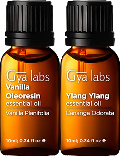 Gya Labs Ylang Ylang & Vanilla Essential Oil - Relaxation & Confidence Boosters - 10ml