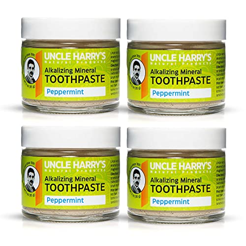 Uncle Harry's Toothpaste - Natural Whitening & Breath Freshener, Fluoride Free, Vegan - 4 Pack