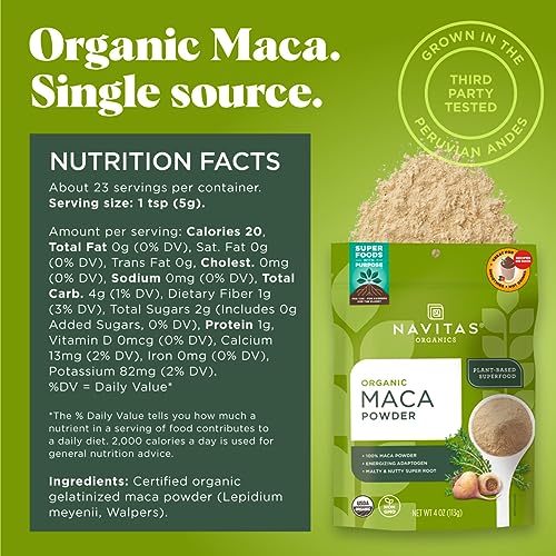 Navitas Organics Maca Powder - Boosts Energy & Vitality, Organic, Non-GMO - 4 oz, 23 Servings