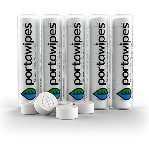 Portawipes Personal Cleansing Wipes - Hypoallergenic, Soft & Odor-Free, 50 Pack with Cases