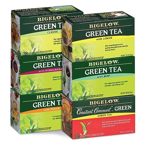 Bigelow Tea Variety Pack - Classic & Flavorful Green Teas, Gluten-Free, 120 Total Bags