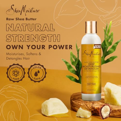 SheaMoisture Hair Detangler - Deep Moisture for Dry, Damaged Hair, Raw Shea Butter & Argan Oil - 8oz