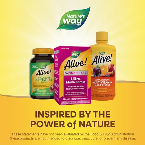 Nature’s Way Alive! Women’s 50+ Multivitamin - Supports Heart, Brain, Bone Health - 60 Tablets