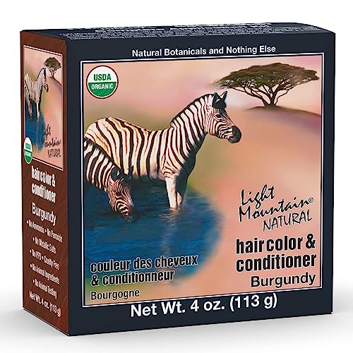 Light Mountain Henna Hair Color - Nourishing Burgundy Dye, Organic Botanicals - 4 Oz