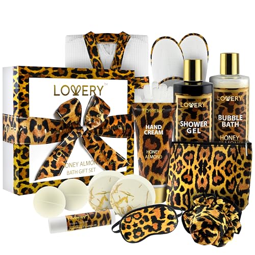 Lovery At-Home Spa Kit - Honey Almond Scent, Vitamin E-Rich Essentials & 17 Luxurious Items