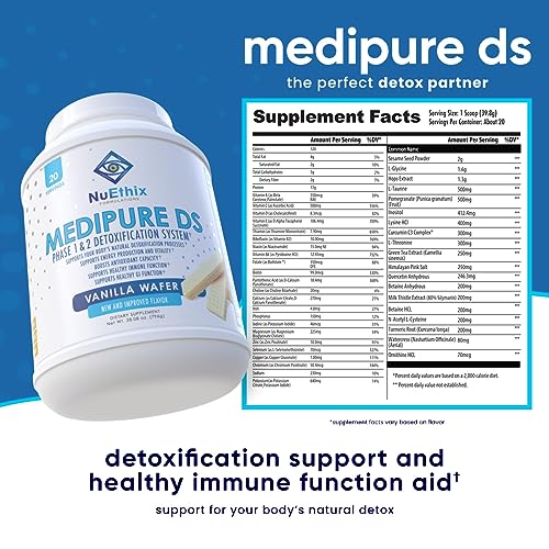 NuEthix Medipure DS Detox Supplement - Supports Natural Detox, Vanilla Wafer, 20 Servings