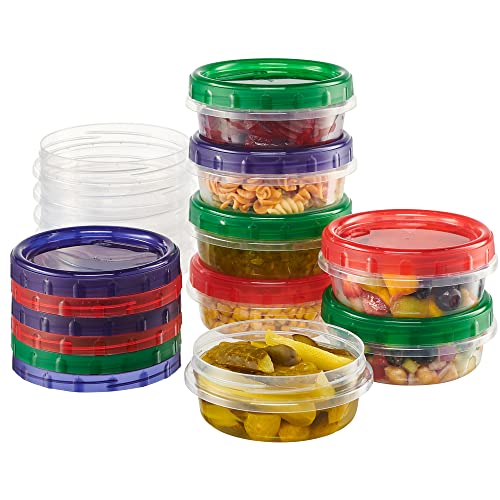 ELEGANT DISPOSABLES Food Storage Containers - Leakproof, BPA-Free, Reusable, 12 Pack, 8 oz