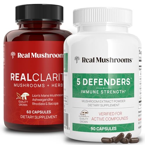 Real Mushrooms Mushroom Supplement Bundle - Boosts Mental Clarity & Immune Support - 150ct