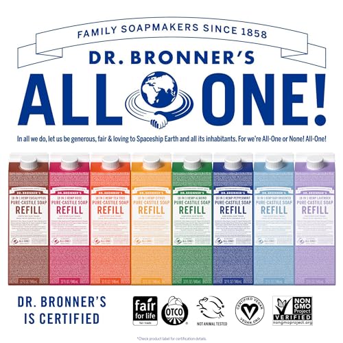 Dr. Bronner's Body Soap - Organic, Vegan, 82% Less Plastic, Eucalyptus - 32oz Concentrate