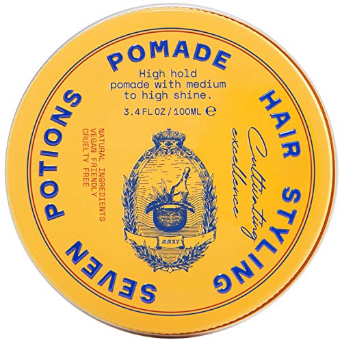 SEVEN POTIONS Hair Pomade - High Shine & Hold, Natural Ingredients, Water-Based - 3.4 fl oz