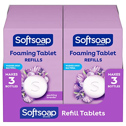 Softsoap Hand Soap Tablets - Biodegradable Foaming Soap, Sparkling Lavender Scent - 3 Count