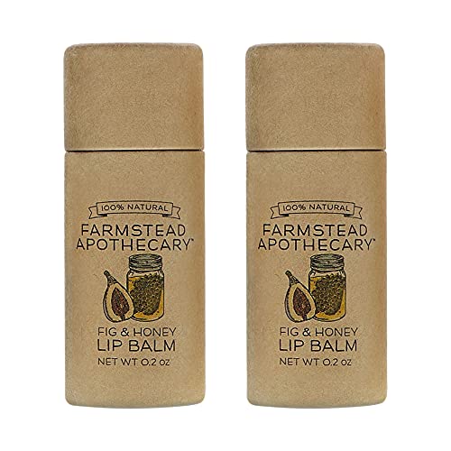 Farmstead Apothecary Lip Balm - Hydrating, Natural Ingredients, Fig & Honey Flavor - 0.2oz (2 Pack)