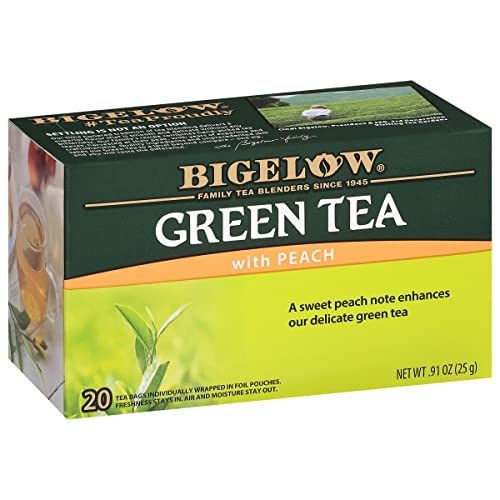 Bigelow Tea Green Tea with Peach - Smooth Flavor, Gluten-Free, Kosher Certified - 120 Bags