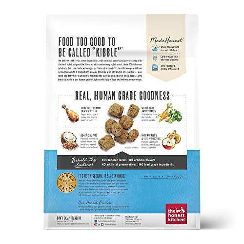 The Honest Kitchen Grain Free Turkey Dog Food - Human Grade, Premium Nutrition - 1 lb Pouch