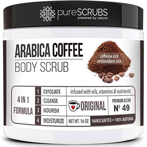 pureSCRUBS Organic Arabica Coffee Body Scrub - Tightens Skin, Nourishes & Moisturizes - 16oz Set