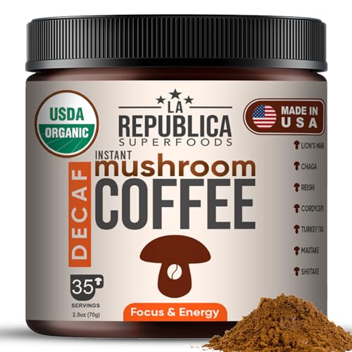 La Republica Mushroom Coffee - Energizing Blend with 7 Superfood Mushrooms - 4oz