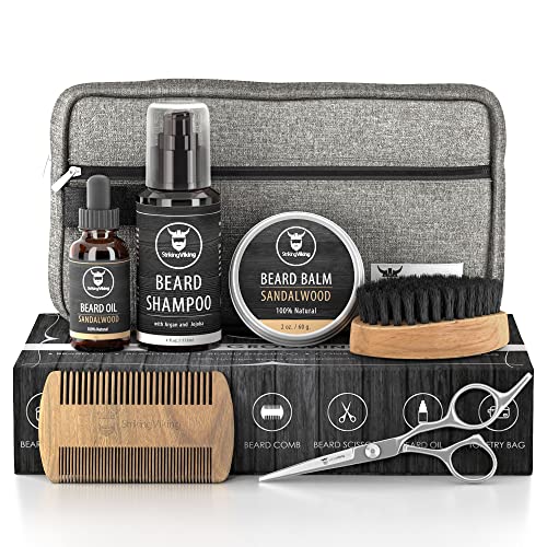 Striking Viking Men's Grooming Kit - Premium Beard Care with Shampoo, Oil, Comb & Scissors