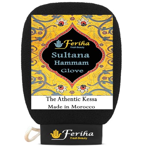 Sultana Original Kessa Exfoliating Glove - Deep Pore Cleansing, Natural Fibers - Made in Morocco