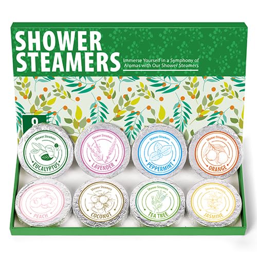 Aromatherapy Shower Steamer Gift Set - Stress Relief, Natural Ingredients, 8 Scents