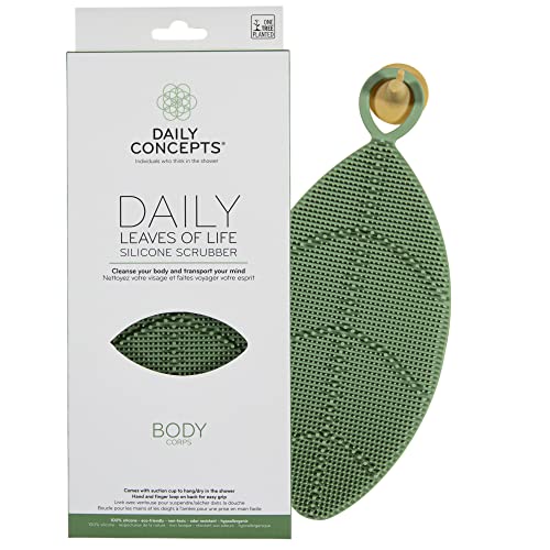 Daily Leaves of Life Body Scrub - Gentle Silicone Exfoliation, Hypoallergenic - 1 Scrubber