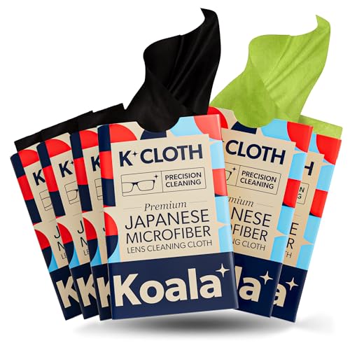 Koala Microfiber Cloth - Superior Cleaning for Eyewear & Screens, Washable, Lint-Free - 6 Pack