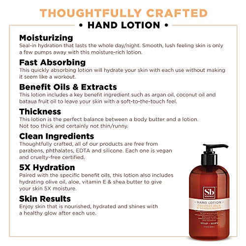 Soapbox Hand Lotion - Deep Hydration, Coconut Milk & Sandalwood Aroma - 12 Oz, Pack of 3