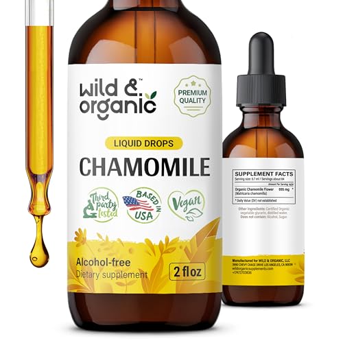 Wild & Organic Chamomile Drops - Natural Calm Support, Alcohol-Free, Vegan - 2 fl oz