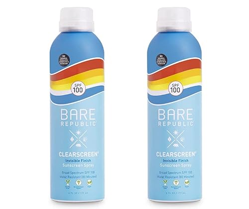 Bare Republic Clearscreen Sunscreen SPF 100 - Water-Resistant, Vitamin E Infused - 6 Fl Oz, 2 Pack