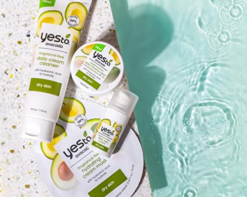 Yes To Avocado Face Wash & Cleanser - Hydrating with Hyaluronic Acid & Glycerin, 2-Piece Set