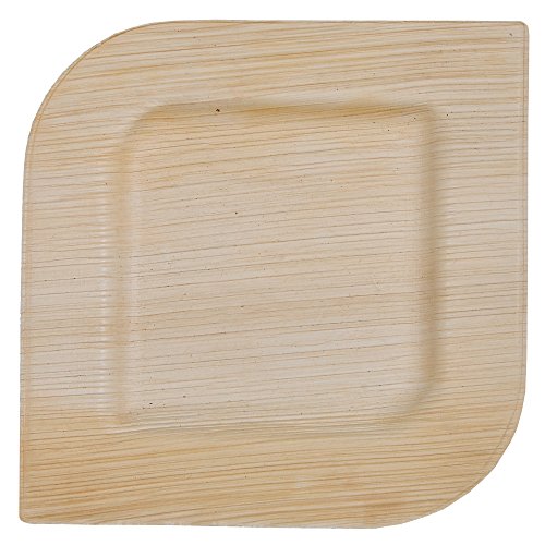 Atmos Green 6" Royal Square Palm Leaf Plates - 100% Biodegradable, Heavy Duty - 100 Pack