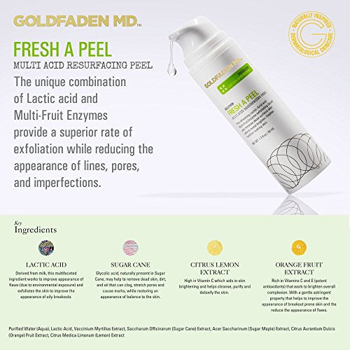 Goldfaden MD Facial Peel - Brightens Skin, Multi-Acid Formula, Cruelty-Free - 1.7 fl. oz.