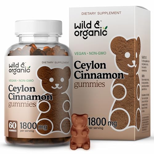 Wild & Organic Ceylon Cinnamon Gummies - Antioxidant & Joint Support, Vegan, 60 Chews