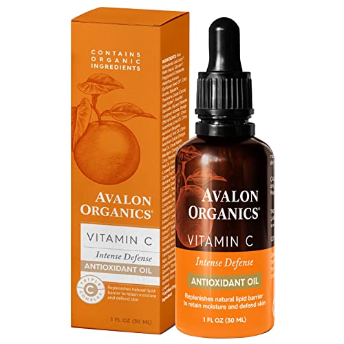 Avalon Organics Face Oil - Hydrating Anti-Aging Serum with Vitamin C & E, 1 oz