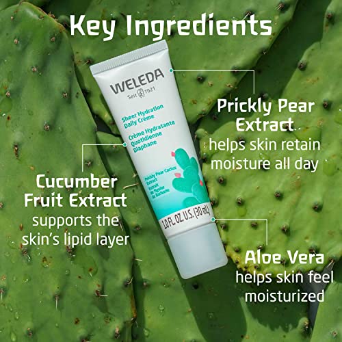 Weleda Daily Face Crème - Hydrating Prickly Pear & Aloe Vera, Chemical-Free - 1 Fl Oz