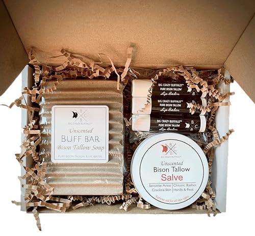 Big Crazy Buffalo Body Care Set - Moisturizes & Nourishes with Pure Bison Tallow - 5 Items