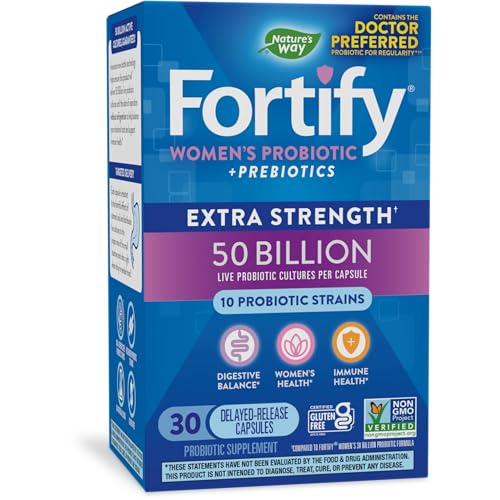 Nature's Way Probiotic for Women - Digestive & Immune Health, Non-GMO, 50 Billion Cultures - 30 Caps